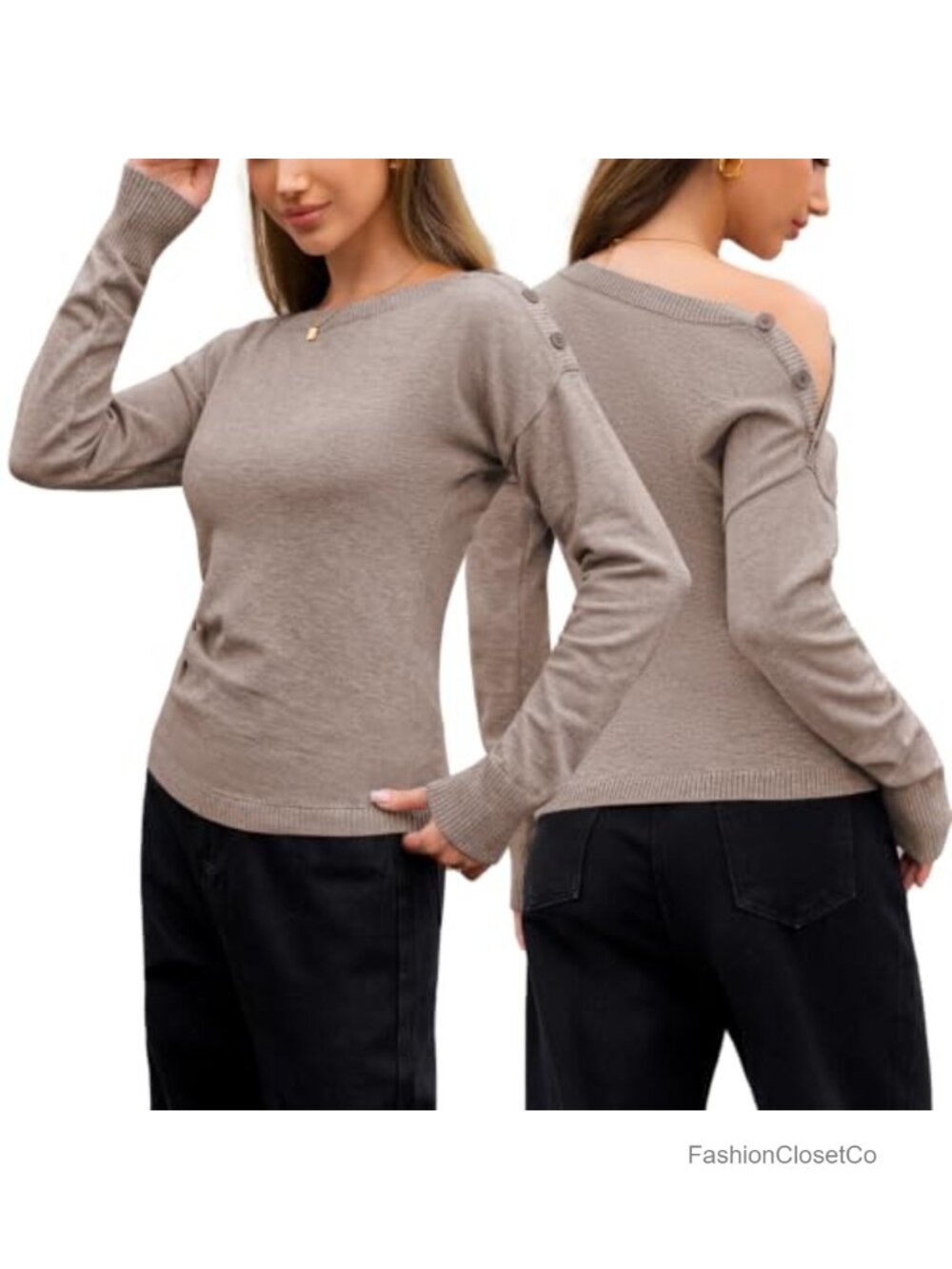 One Shoulder Boat Neck Ribbed Knit Sweater Ruched Side Long Sleeve